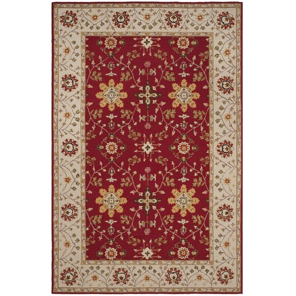 Safavieh Easy Care Hand Hooked Rectangle RugRed & Ivory 6 x 9 ft. EZC751C-6 - main